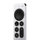 Front view of Apple TV 4K 3rd Gen Wi-Fi console featuring the A15 Bionic chip, paired with the silver aluminum Siri Remote on a white background.