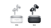 Front view of open Samsung Galaxy Buds4 Pro wireless case, displaying two premium noise cancelling earbuds inside.