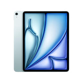 Tablet with a blue and black design on a white background. Widescreen landscape view of the 13-inch Apple iPad Air M2 Wi-Fi model, showcasing advanced split-screen multitasking capabilities on its large Liquid Retina display.