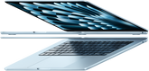 Left side profile of slim Apple MacBook Air 15" M4 laptop, highlighting the headphone jack and ultra-thin wedge design.