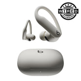 Front view of Beats Power-beats Pro 2 ANC earbud, highlighting the ear hook design and built-in heart rate sensor.