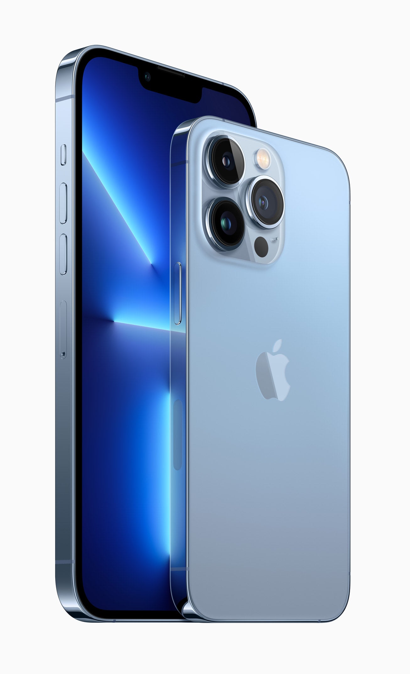 Apple iPhone 13 Pro Max – Sierra Blue, front and back