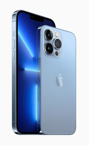 Apple iPhone 13 Pro Max – Sierra Blue, front and back