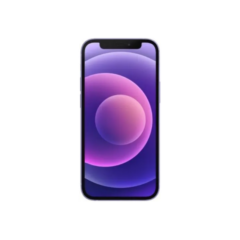 Purple iPhone 12 with vibrant screen display, sleek design for modern mobile use