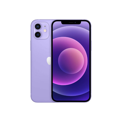 Purple iPhone 12 with dual camera and vibrant display, latest smartphone for UAE & KSA