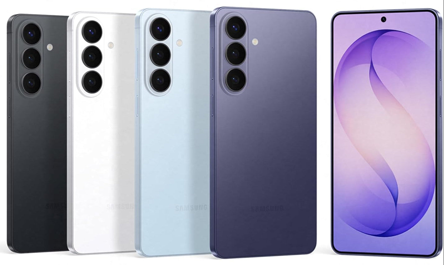 Front and back combo view of Samsung Galaxy S26 Plus 5G, displaying the vibrant high-refresh screen alongside the sleek Armor Aluminum frame design.