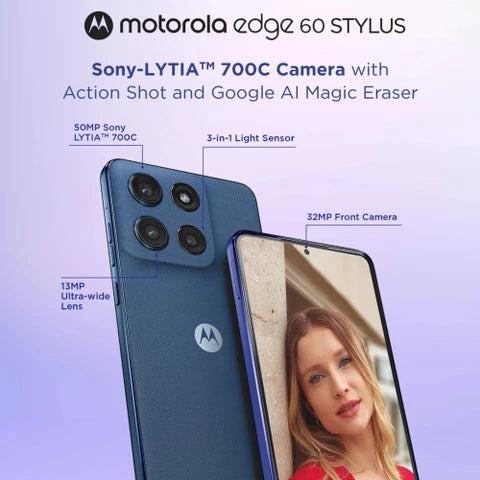 Motorola Edge 60 Stylus 5G | Built-in Stylus Pen, 50MP Sony